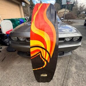 Liquid Force Collin Harrington 138 Wakeboard with Bindings Flame Graphic 138cm